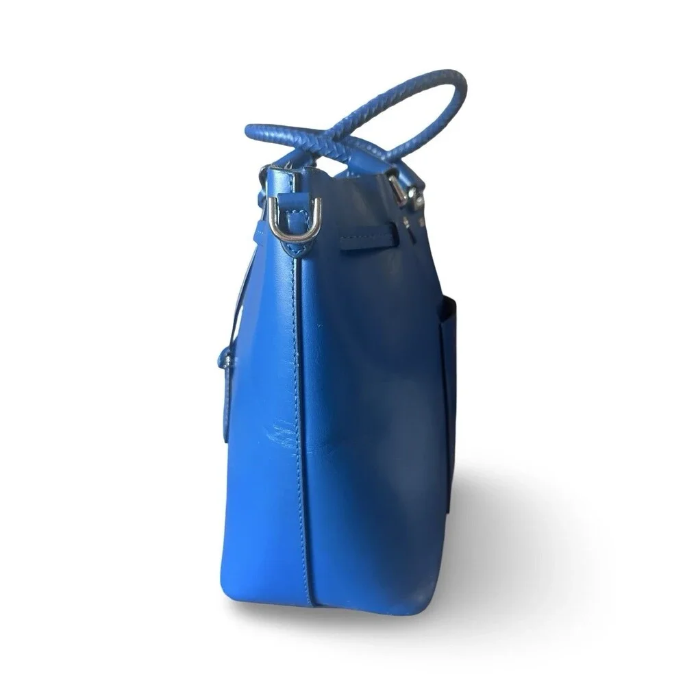 Michael Kors Rare Blakely Grecian Blue Leather suede Bucket Bag