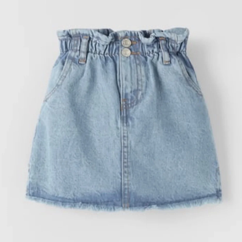 Zara girl paperbag denim skirt NWT