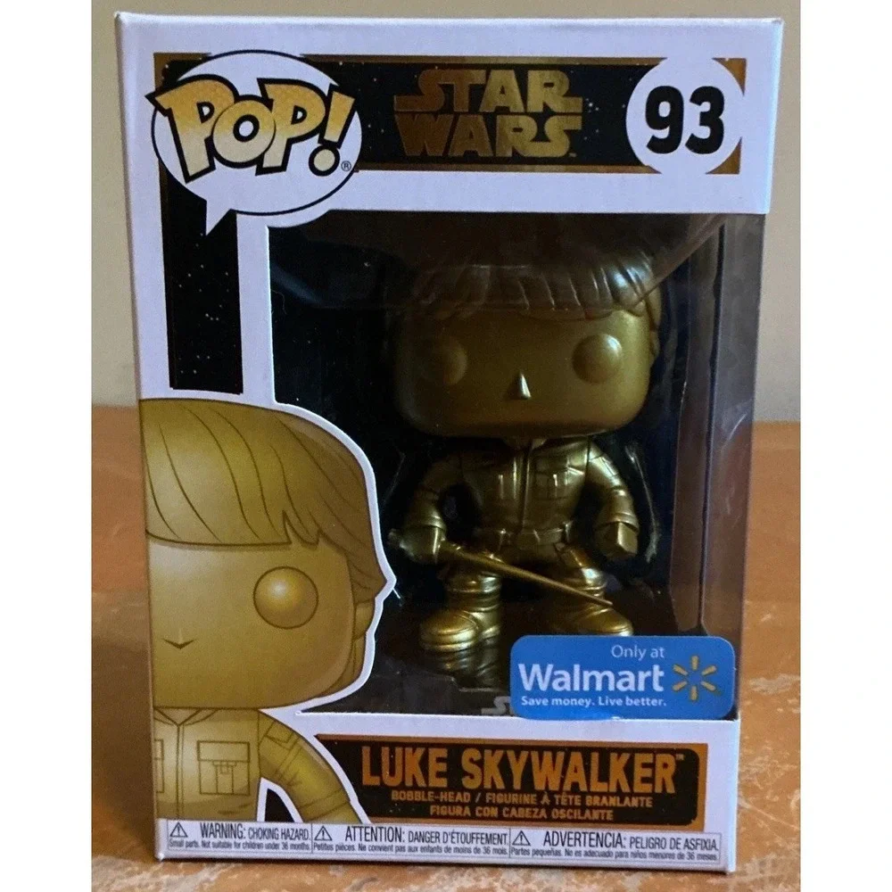 Funko Pop! Luke‎ Skywalker 93 Walmart Exclusive Gold Star Wars Disney Vinyl Toy