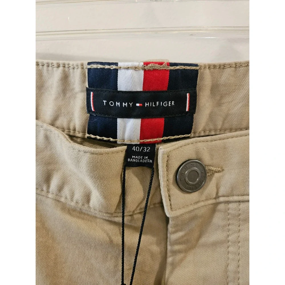 Tommy Hilfiger TH Flex Mens Tan Khaki Straight Leg Pants 40x32