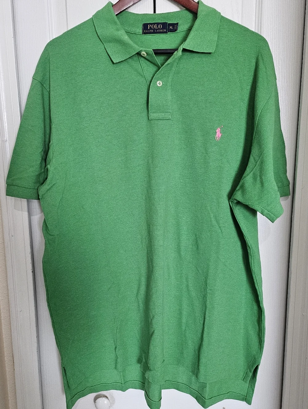 Polo Ralph Lauren Men's Polo Shirt XL Green PinkPony Logo Classic Fit Cotton.