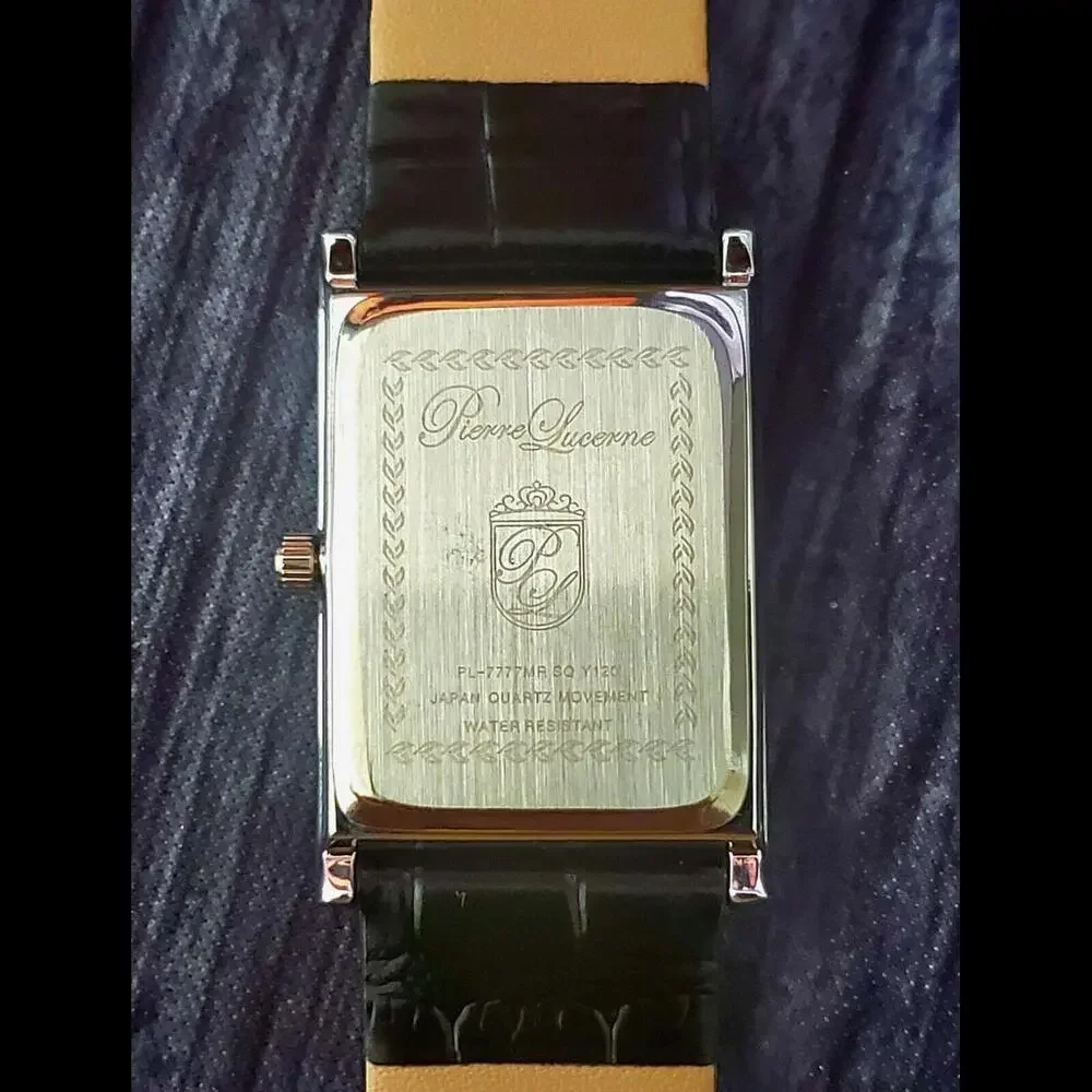 Pierre Lucerne Seiko Y120 Mens SQ Tank Watch Roman‎ Wave Dial