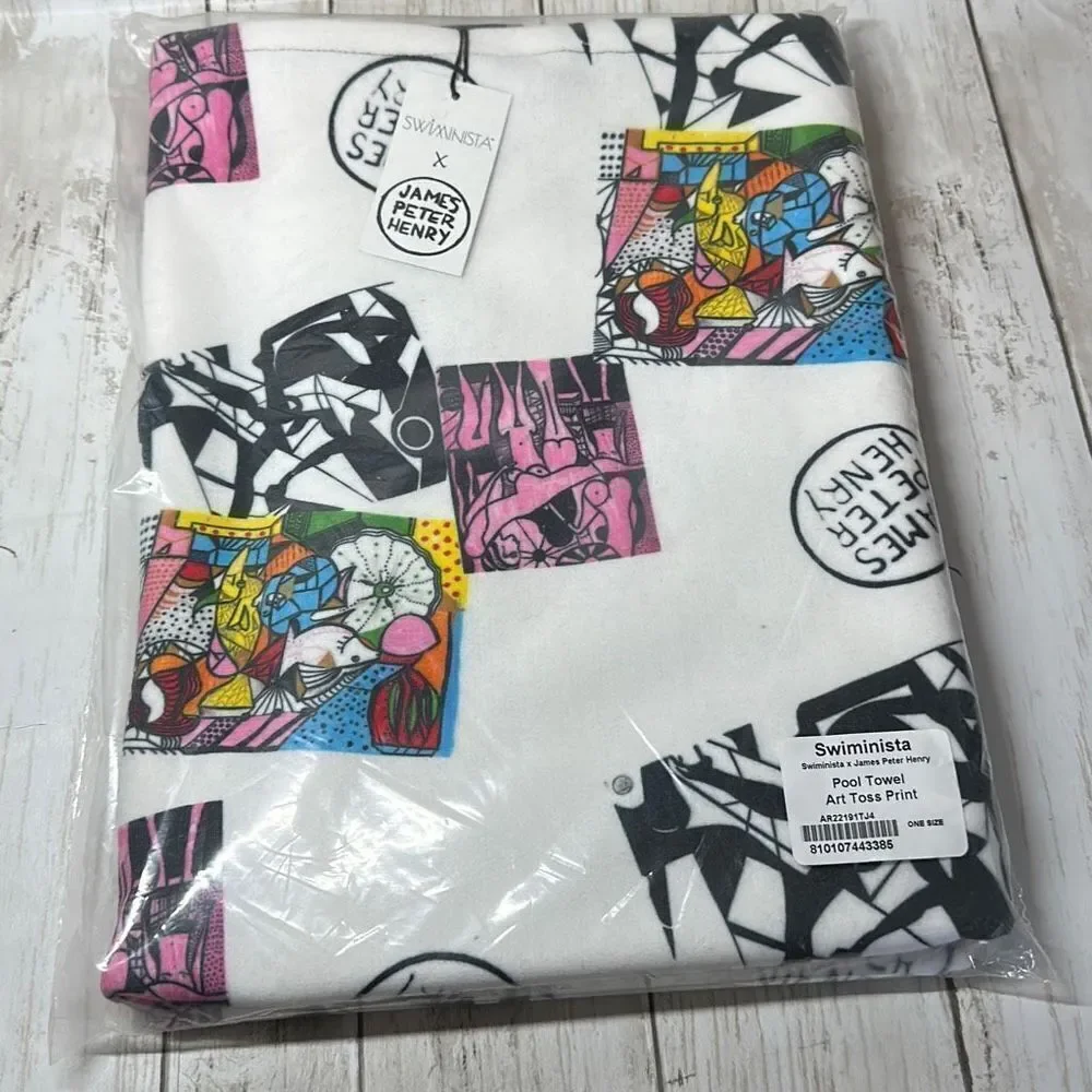 Swiminista James Peter Henry Pool Towel Art Toss Print Limited edition‎