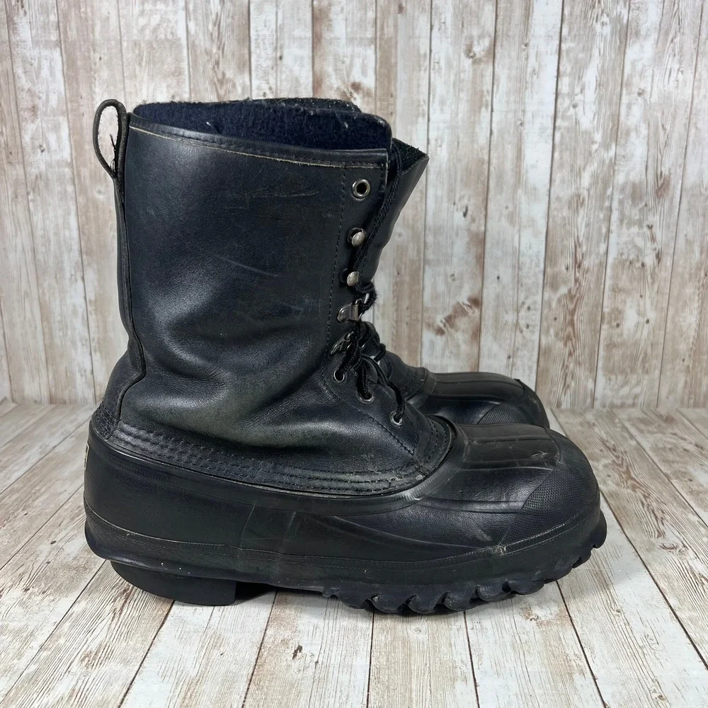 LaCrosse Iceman Black Leather Winter Duck Boots Waterproof Snow Work Boots‎ 7