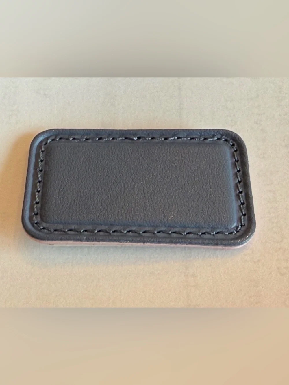 NEW Tumi Small 2” x 1-3/16” Leather Monogram Patch - DENIM BLUE color