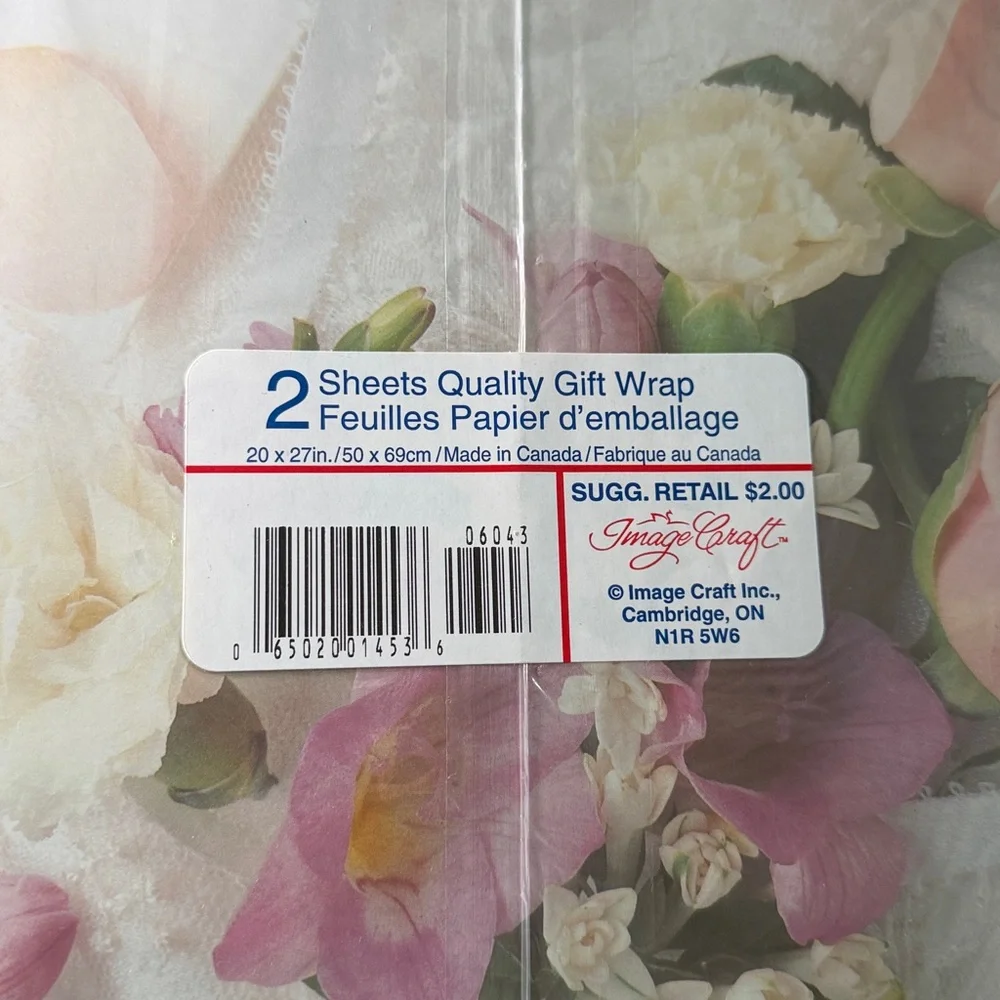 5/$25 VINTAGE Wedding Wrapping Paper Roses & Lace