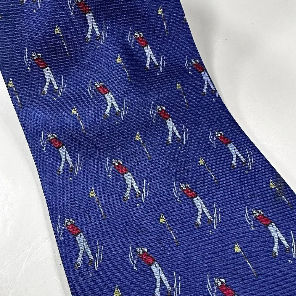 Lauren Ralph Lauren Necktie Mens Golf Swing Silk Accessories USA Tie Blue
