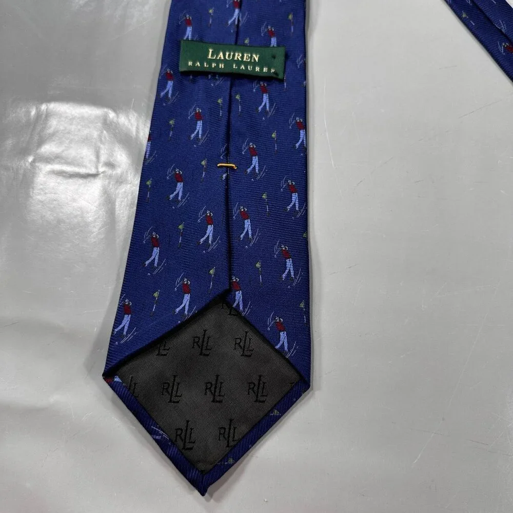 Lauren Ralph Lauren Necktie Mens Golf Swing Silk Accessories USA Tie Blue