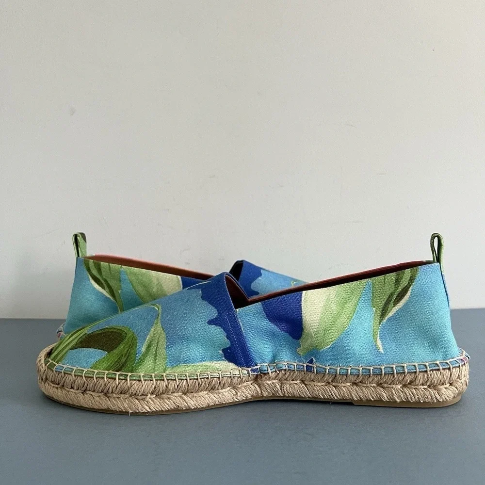 Ralph Lauren Purple Label Bosworth Espadrilles Linen Tropical Floral Mens Shoes