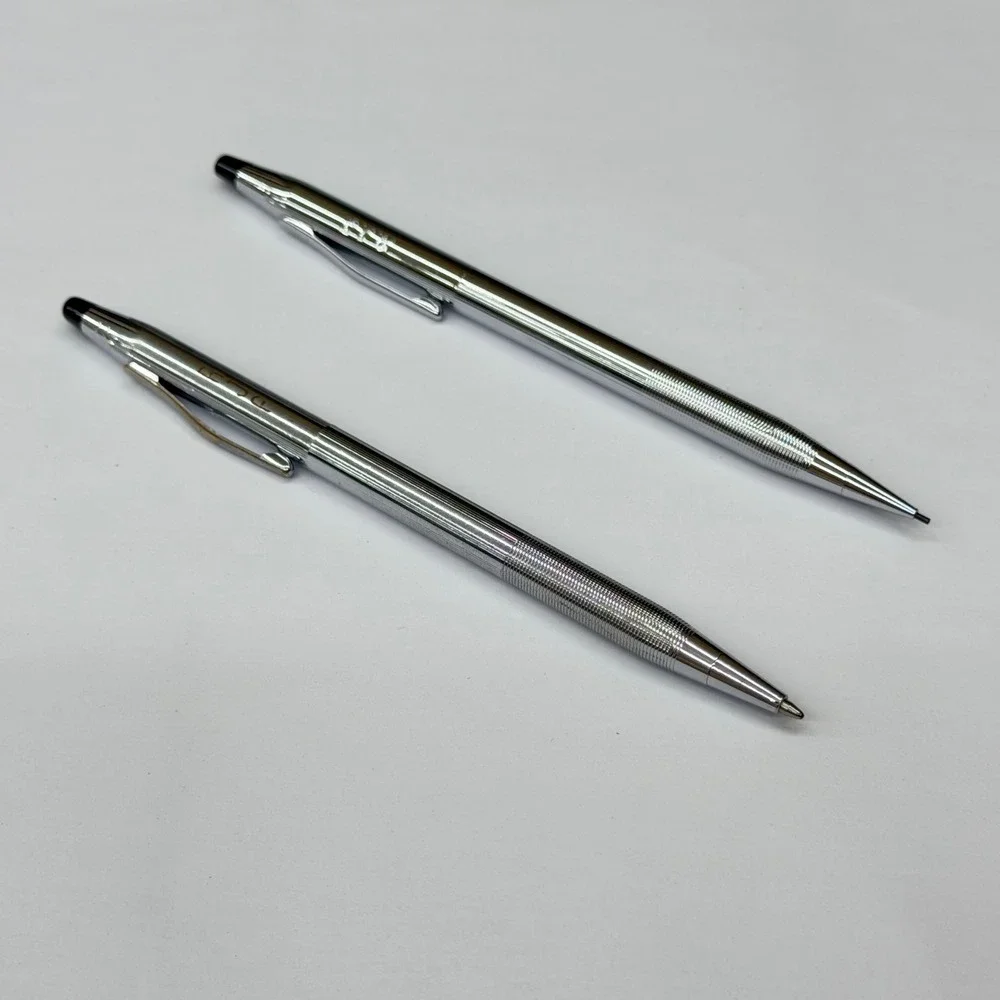 Vintage Cross Century Lustrous Chrome Ballpoint Pen and Pencil Set RJF USA