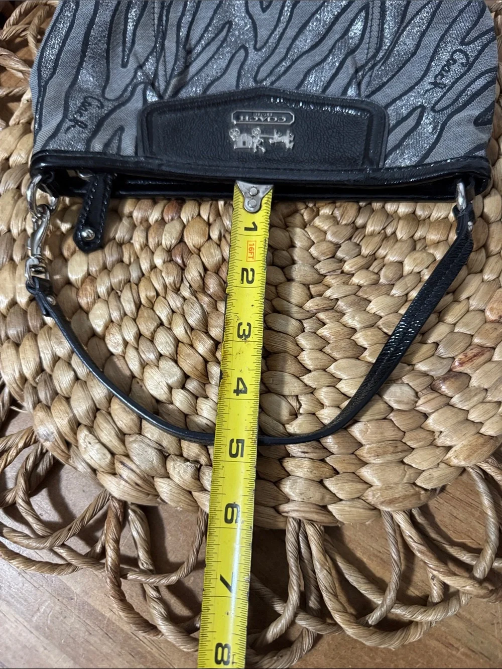 Coach Canvas Metallic Zebra Animal Print Wristlet Wallet Clutch - Vintage