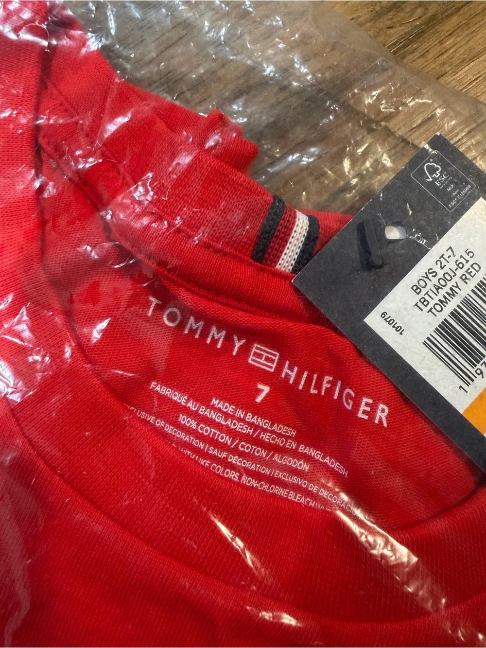 Tommy Hilfiger Red Logo Tee with Iconic Flag