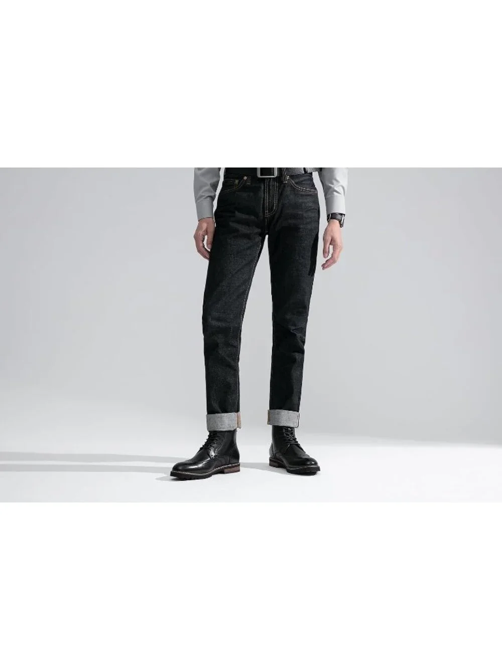 Men's Black Boots Premium Leather Cap Toe Casual Boots Chukka Dress Boots