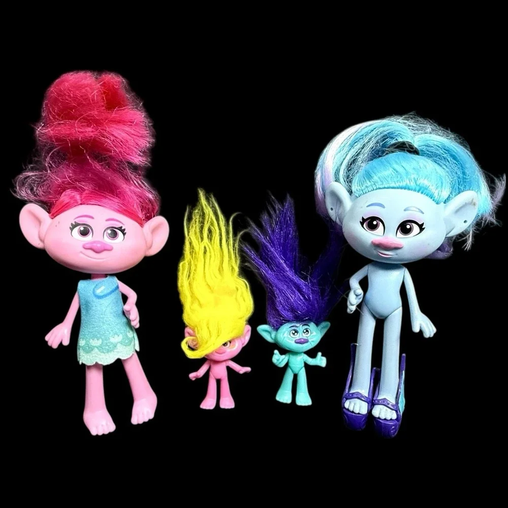 Dreamworks Trolls Dolls and Mini Figures Assorted‎ Toys Trolls Movie Lot of 4