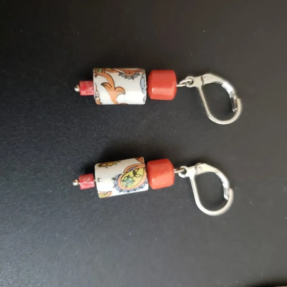 Unbranded earrings agate coral