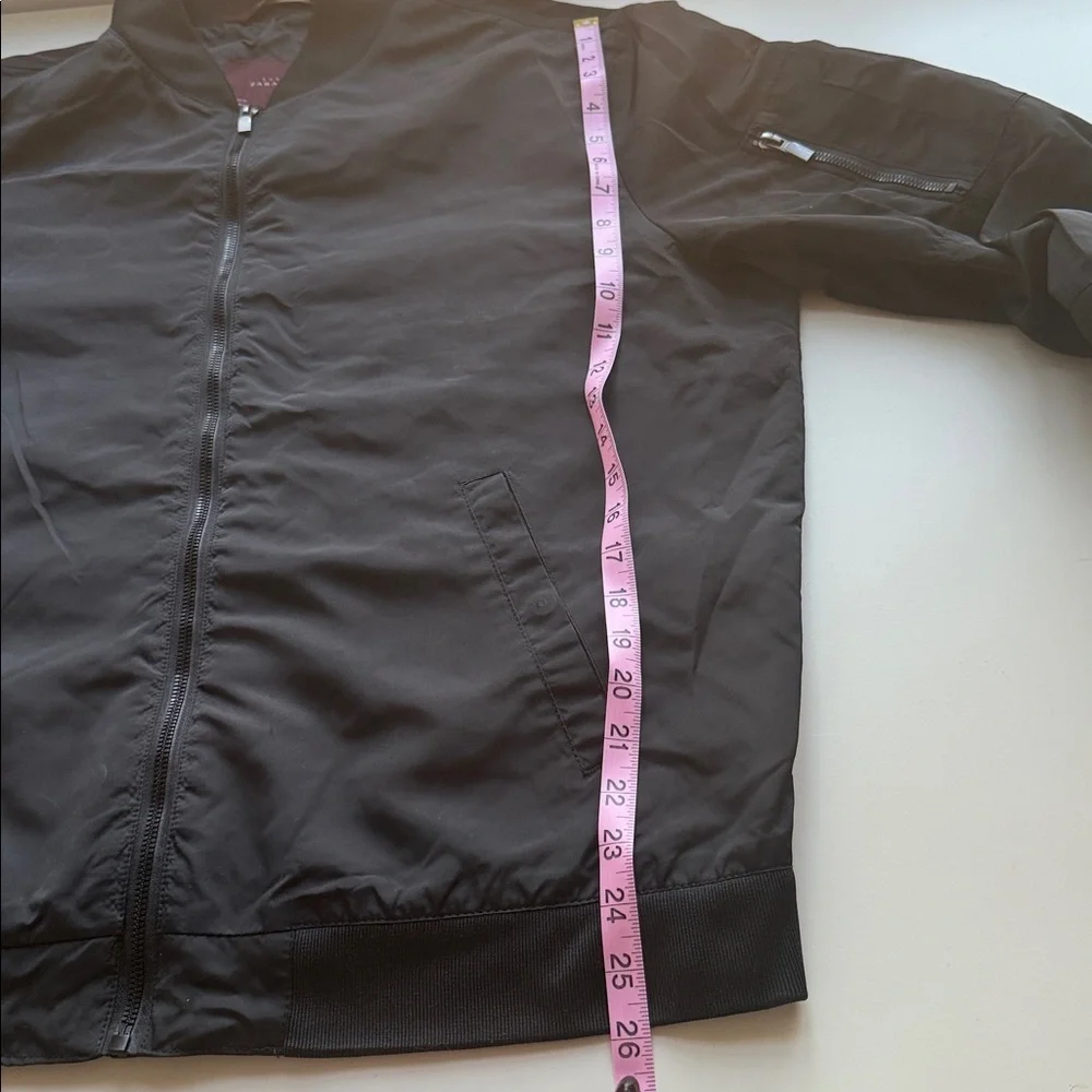 Men's ZARA Classic Black Bomber Jacket, Size XXL