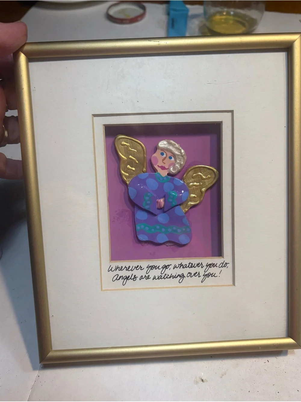 Bright Star Designs angel shadow box framed wall hanging