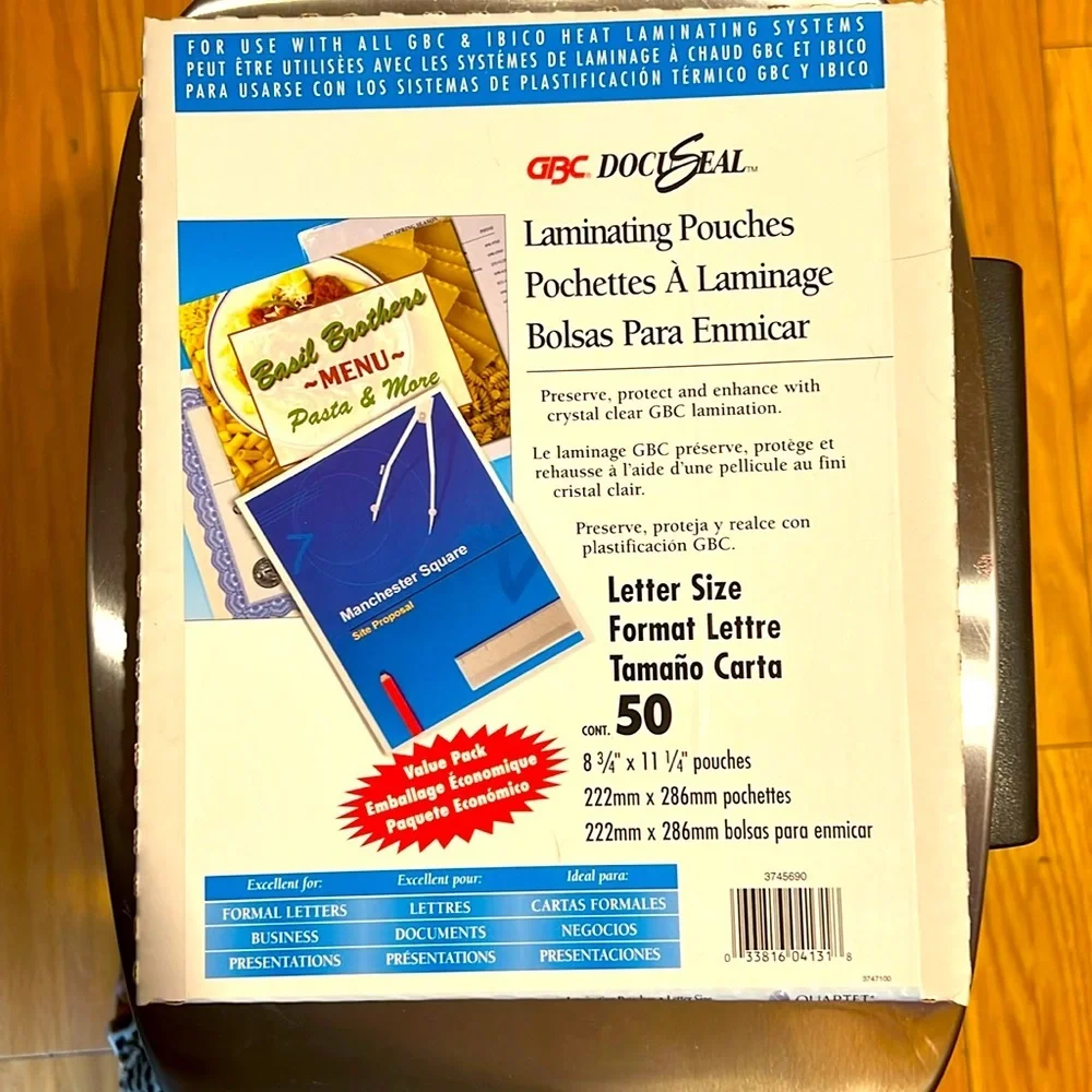 ABC. DOCUSEAL. Laminating Pouches. 50 cont.