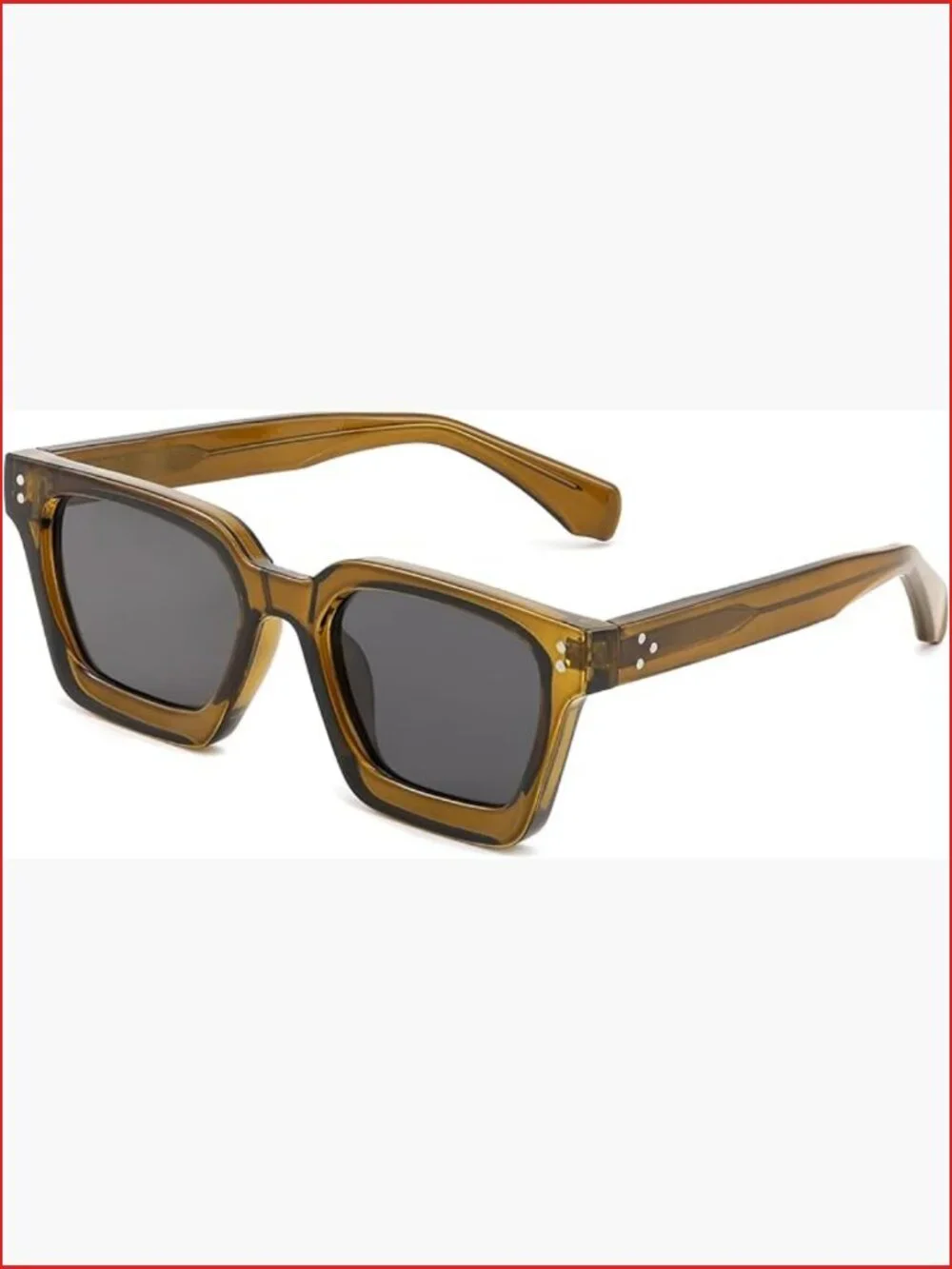 Chunky Square Polarized Sunglasses Rectangle UV400 Protection Thick Frame