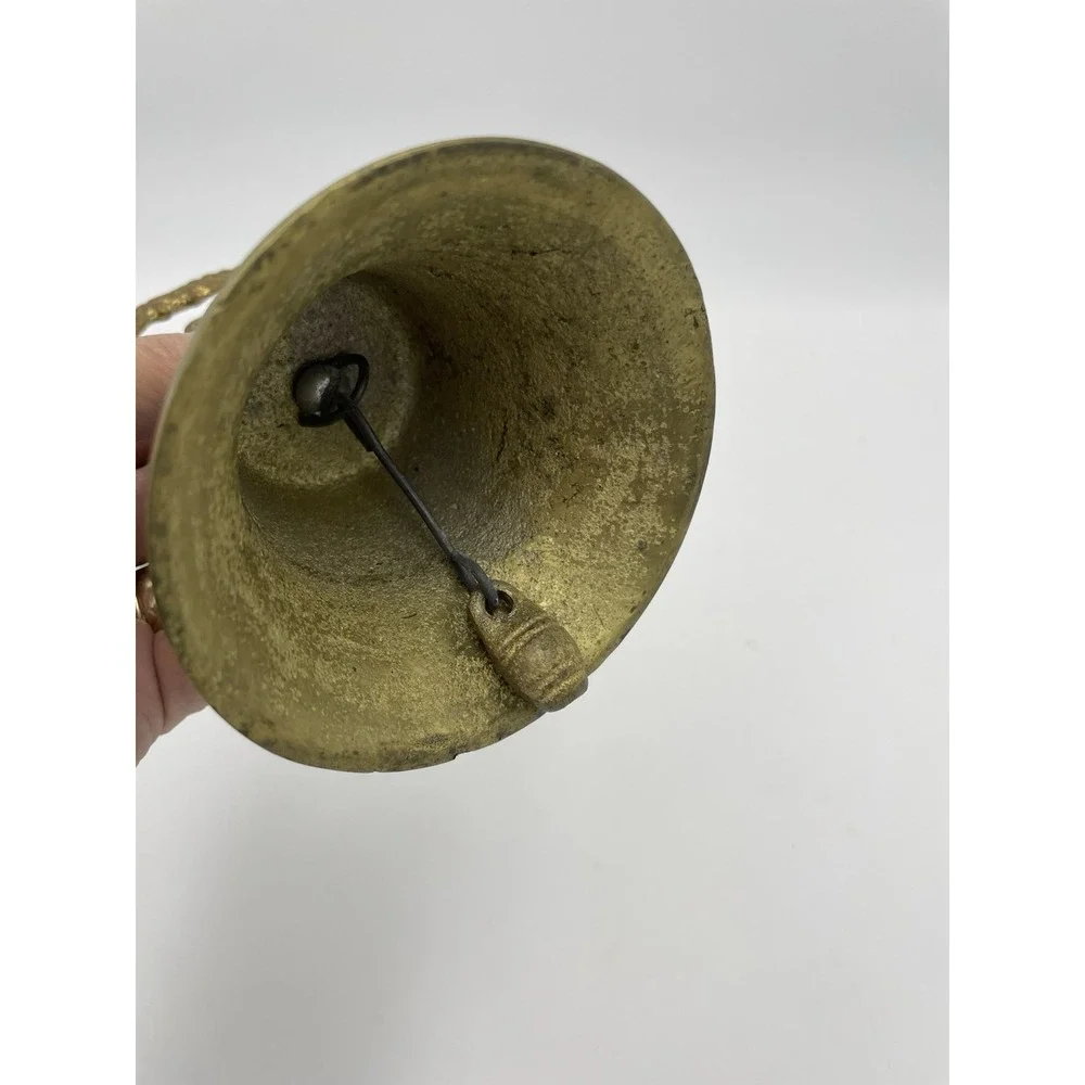 Vintage Brass Spanish Colonial Mission Metal‎ Handheld Bell Size Height 6