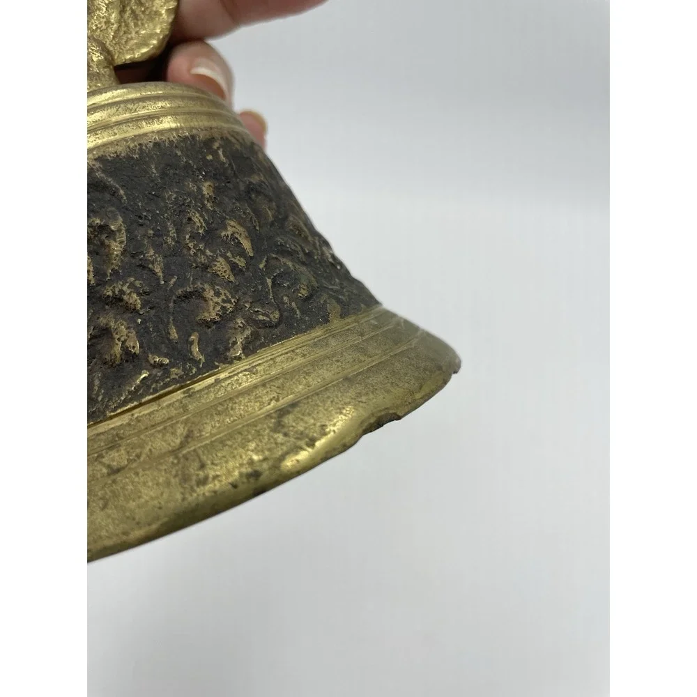 Vintage Brass Spanish Colonial Mission Metal‎ Handheld Bell Size Height 6