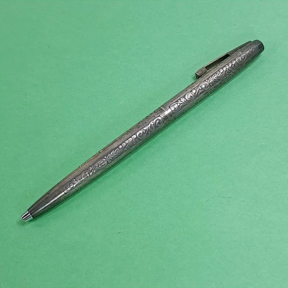 Vintage Sheaffer‎ Sterling Silver pen grapes leaves vines White Dot Ballpoint