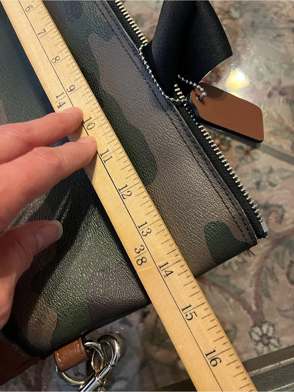 Coach Camouflage Foldover Crossbody Tote Bag Brown Leather Utility Unisex