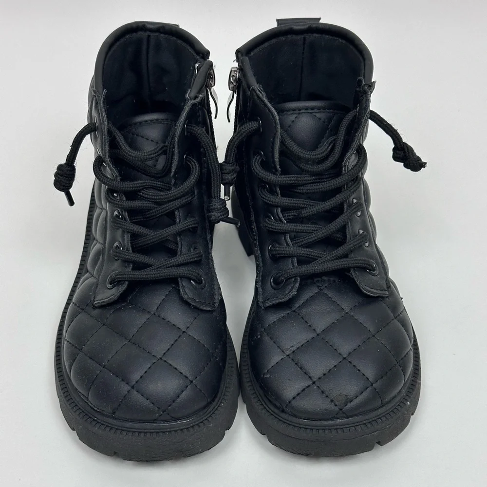 Girl's Quilted Zipped Ankle Boots