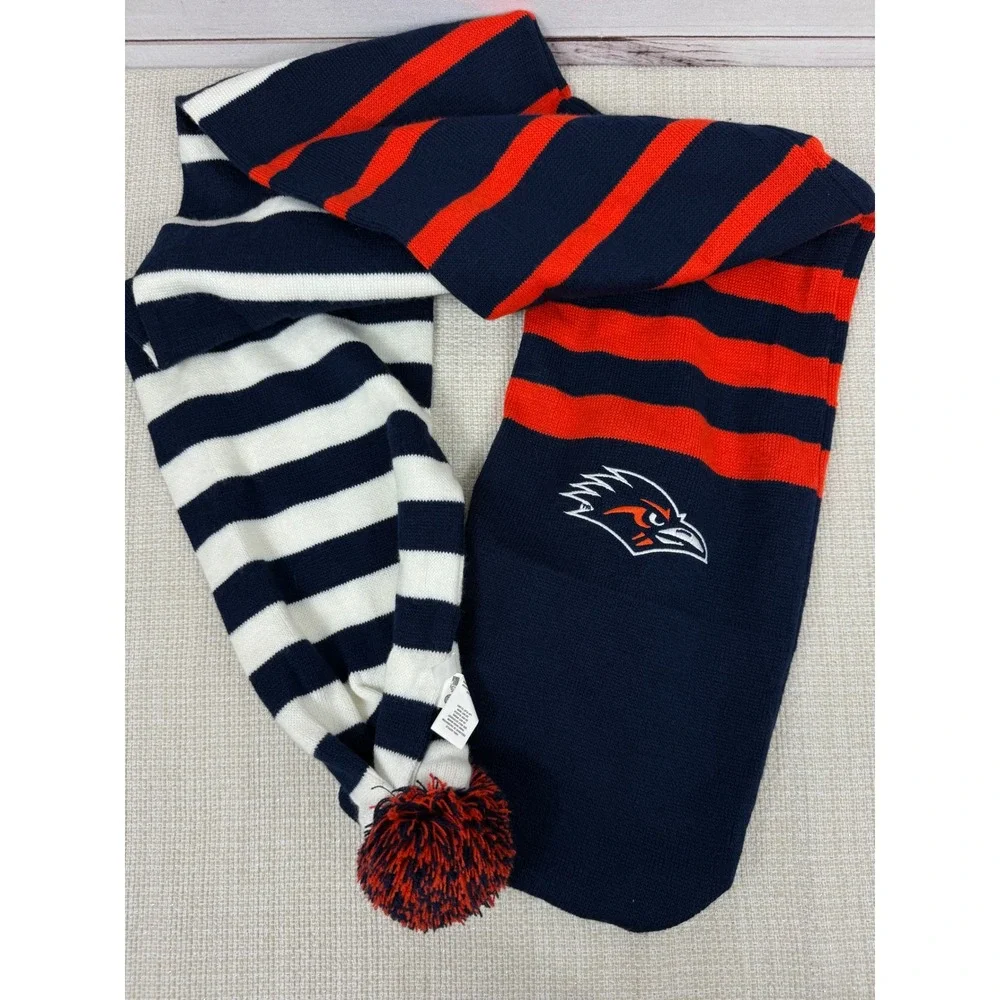 Forever Collectibles Scarf UTSA Roadrunners Navy Blue Orange‎ Striped