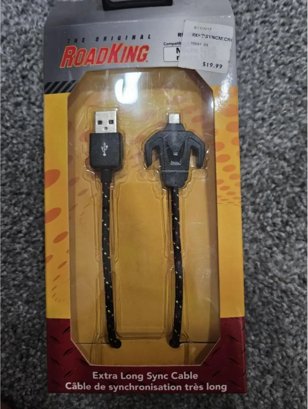 ROADKING MICRO USB CHARGE AND SYNC CABLE 10' 4mm CABLE RKHDSYNCMICRO by ROADPRO
