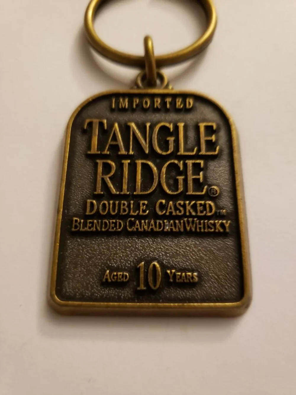 Tangle Ridge Canadian Whiskey Keychain Key Ring Bar Pub Ephemera Ads Breweriana