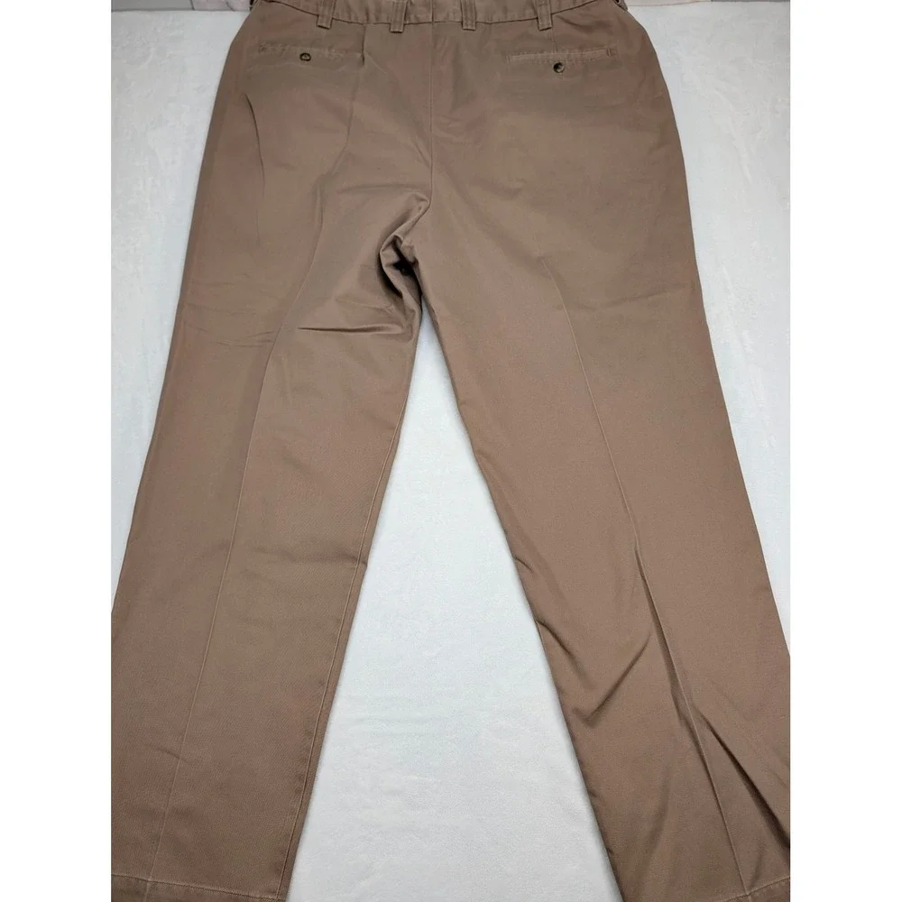 Oak Hill Mens Pleated Khaki Pants 46x34 Cotton Classic Fit‎ Casual Trousers