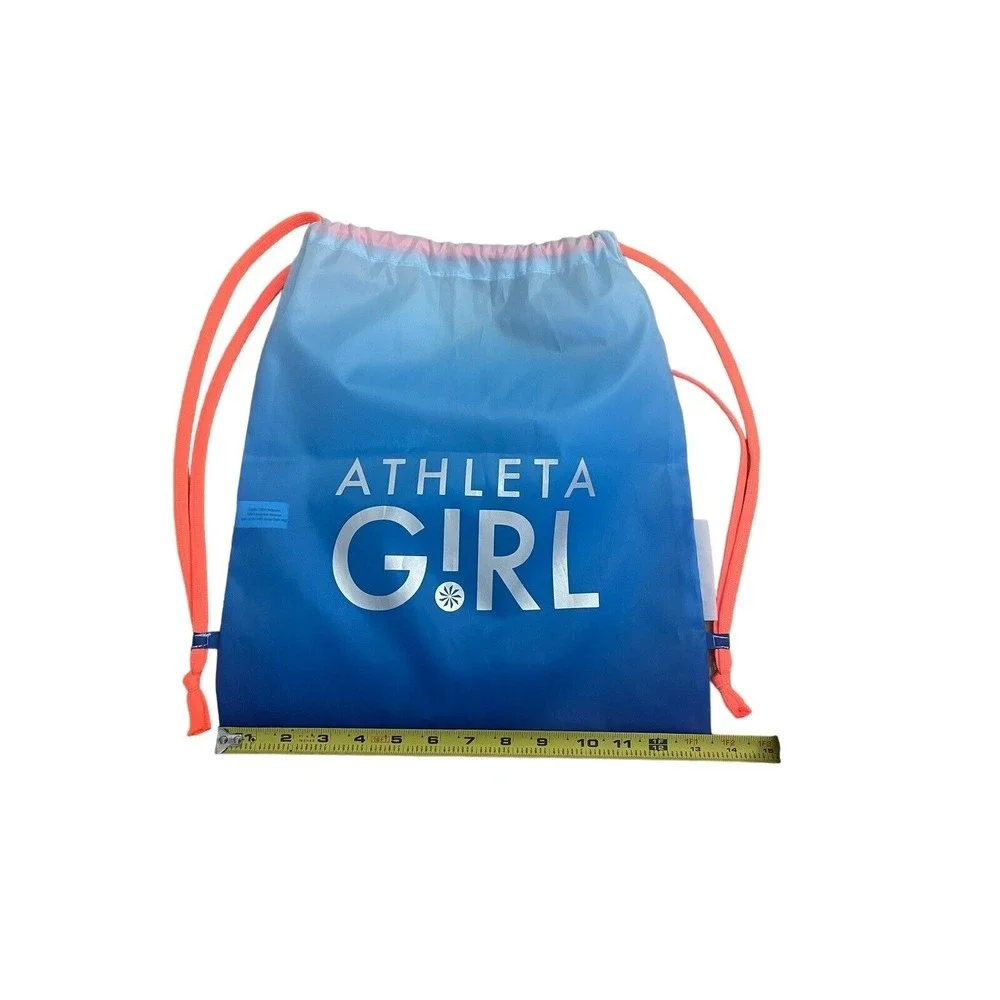ATHLETA Girl‎ Drawstring Backpack Bag Blue Orange