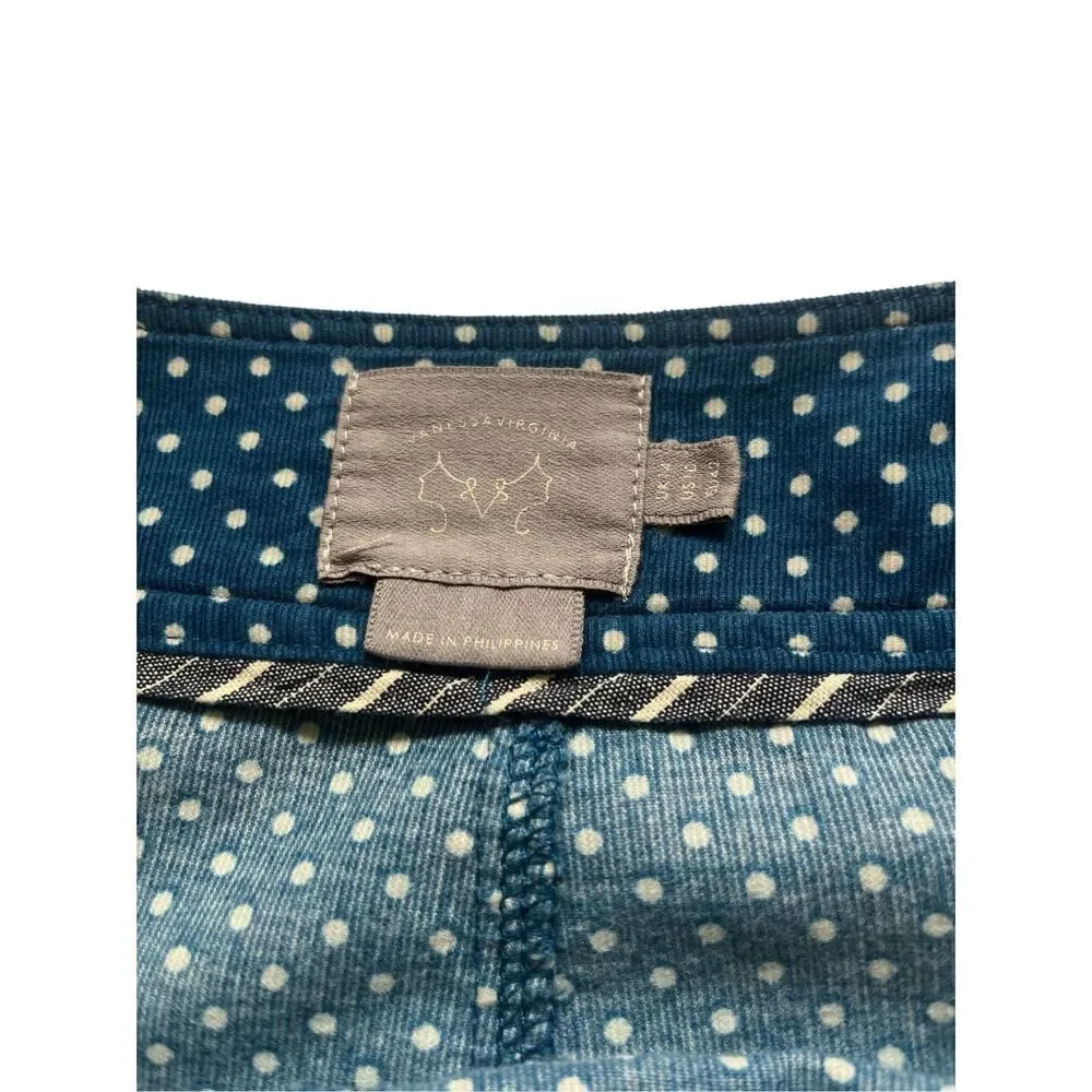 Anthropologie skirt by vanessavirginia blue with light blue polka dots sz 10