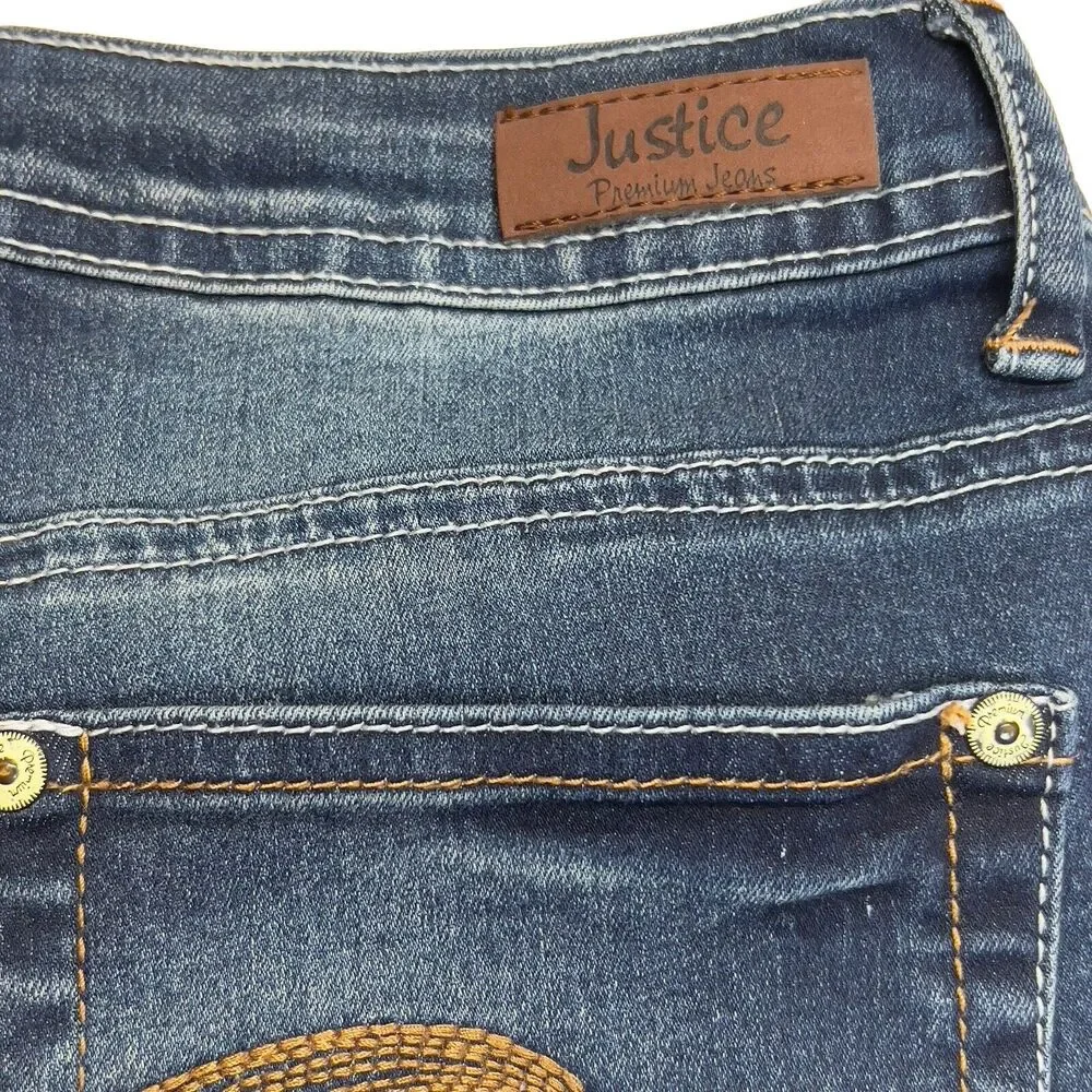 Justice Premium‎ Girls Denim Blue Jeans Simply Low Super Skinny Size 14R