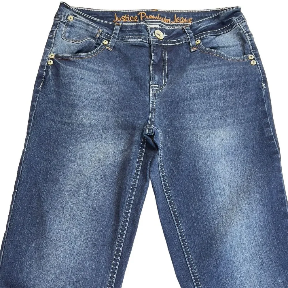 Justice Premium‎ Girls Denim Blue Jeans Simply Low Super Skinny Size 14R