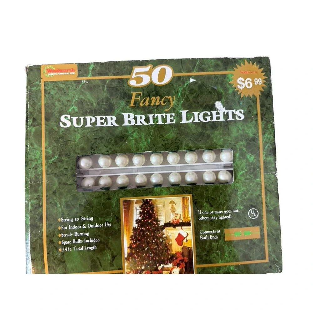 Vintage 50 fancy super‎ birth lights pearls woolworth new in box