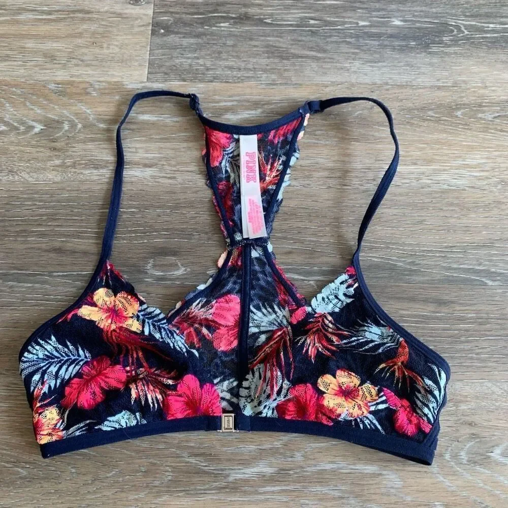 PINK Victoria Secret bralette front clasp racer back style size xs