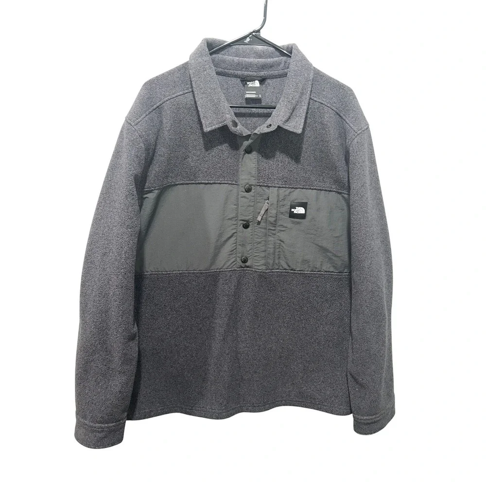 The North Face Mens Fleece Pullover Shirt Jacket Gray‎ Size XL
