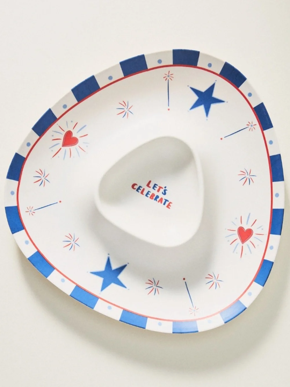 Anthropologie x Nephthys Tri-Section Platter - Blue, Red & White patriotic