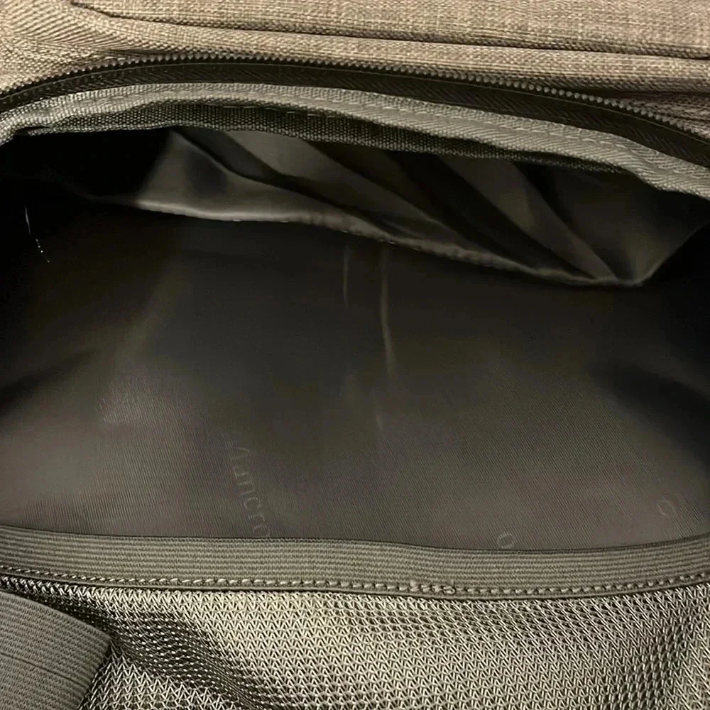 Mancro | Full size Diaper bag for baby Backpack with cooler holds bottles gray