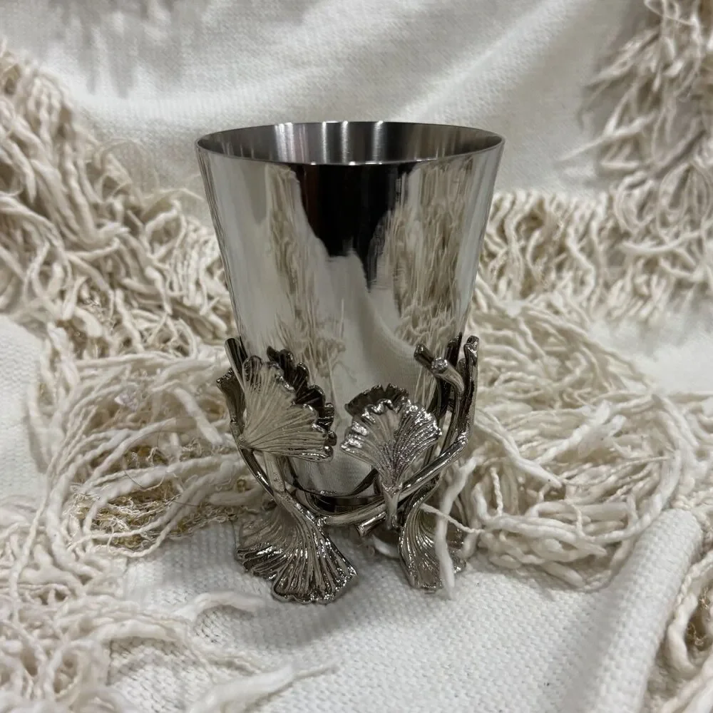 Michael Aram Ginkgo Bud Vase Stainless Steel 4.5'' NEW