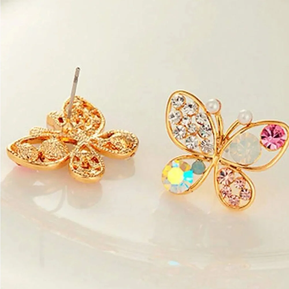 Rhinestone Butterfly Earrings