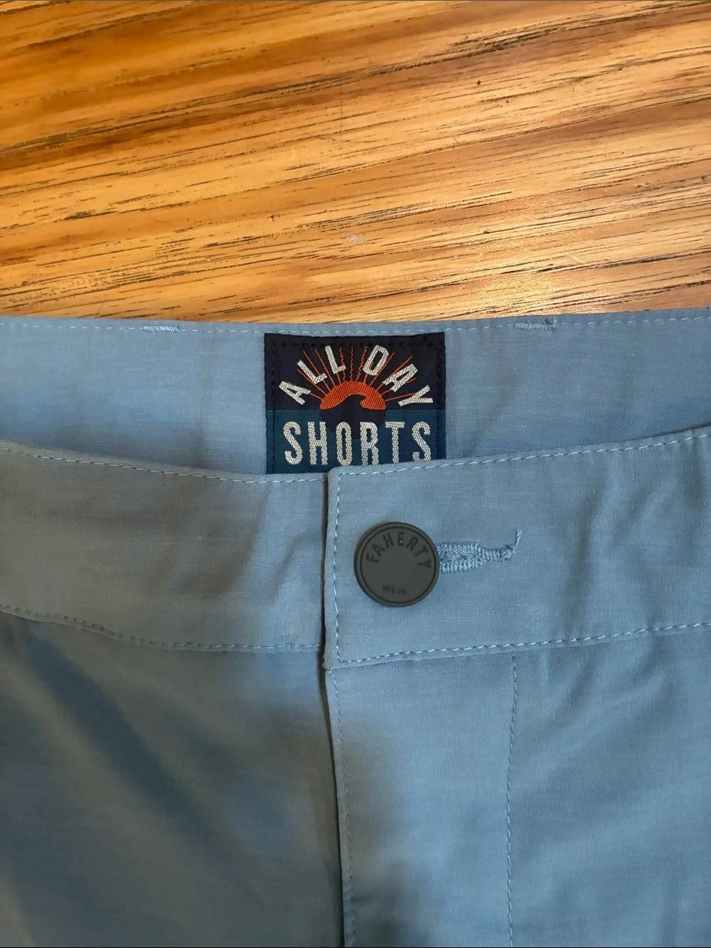 Faherty Seafoam Blue All Day Flat-Front Performance Shorts