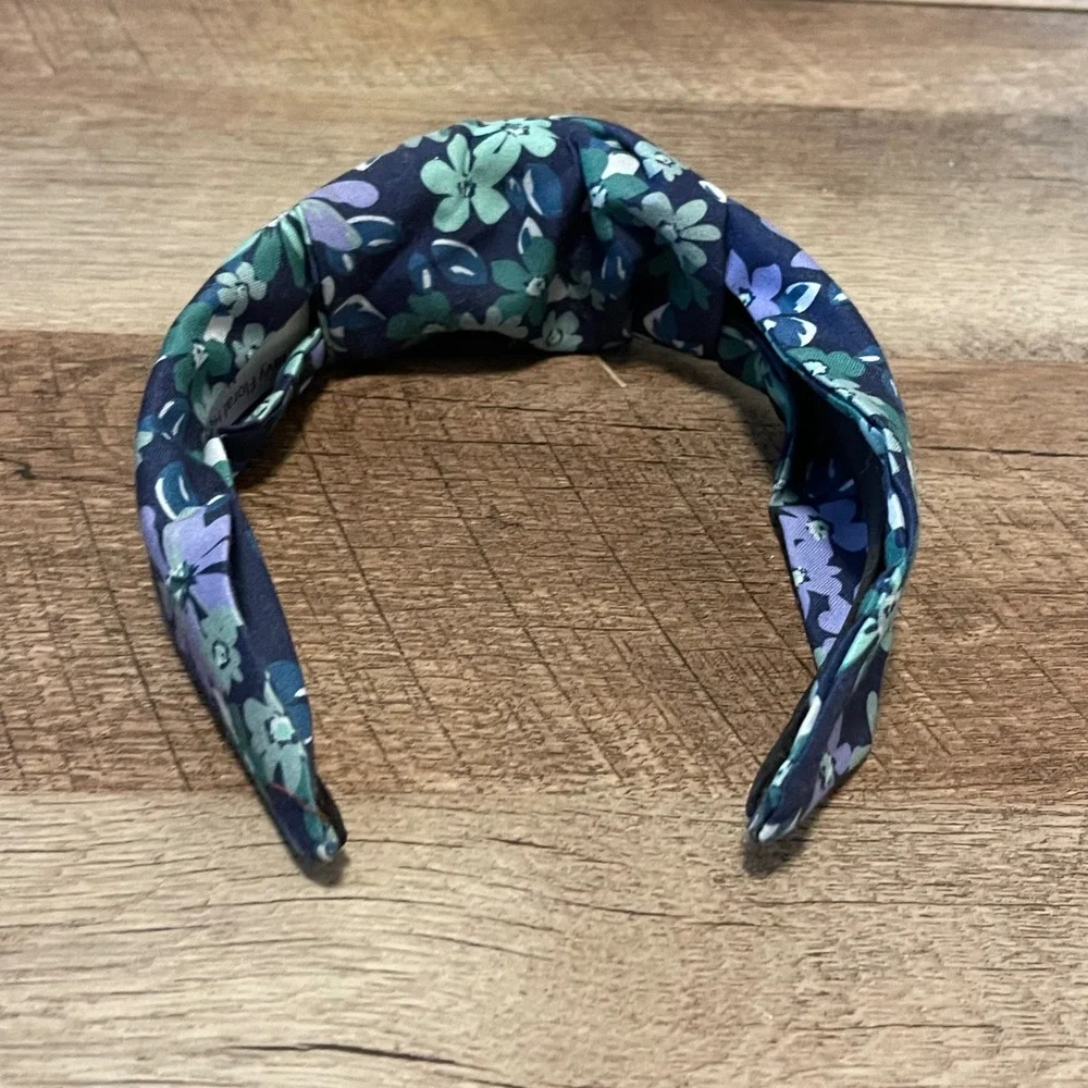 Navy‎ Floral Knot Headband Women's Fabric Hair Accessory
