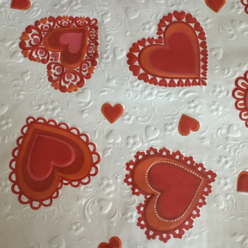 Hallmark Valentine Gift Wrap Paper Lot of 2 Packs Vintage 80s‎ Embossed Floral