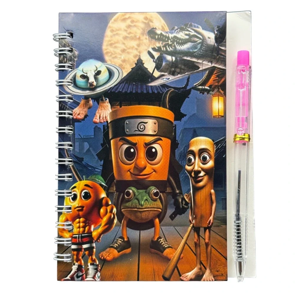 Brainrot Spiral Notepad‎ with pen - New