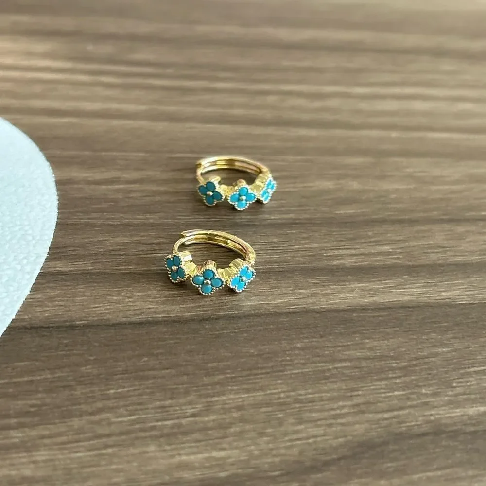 Floral Hoop Earrings Q328