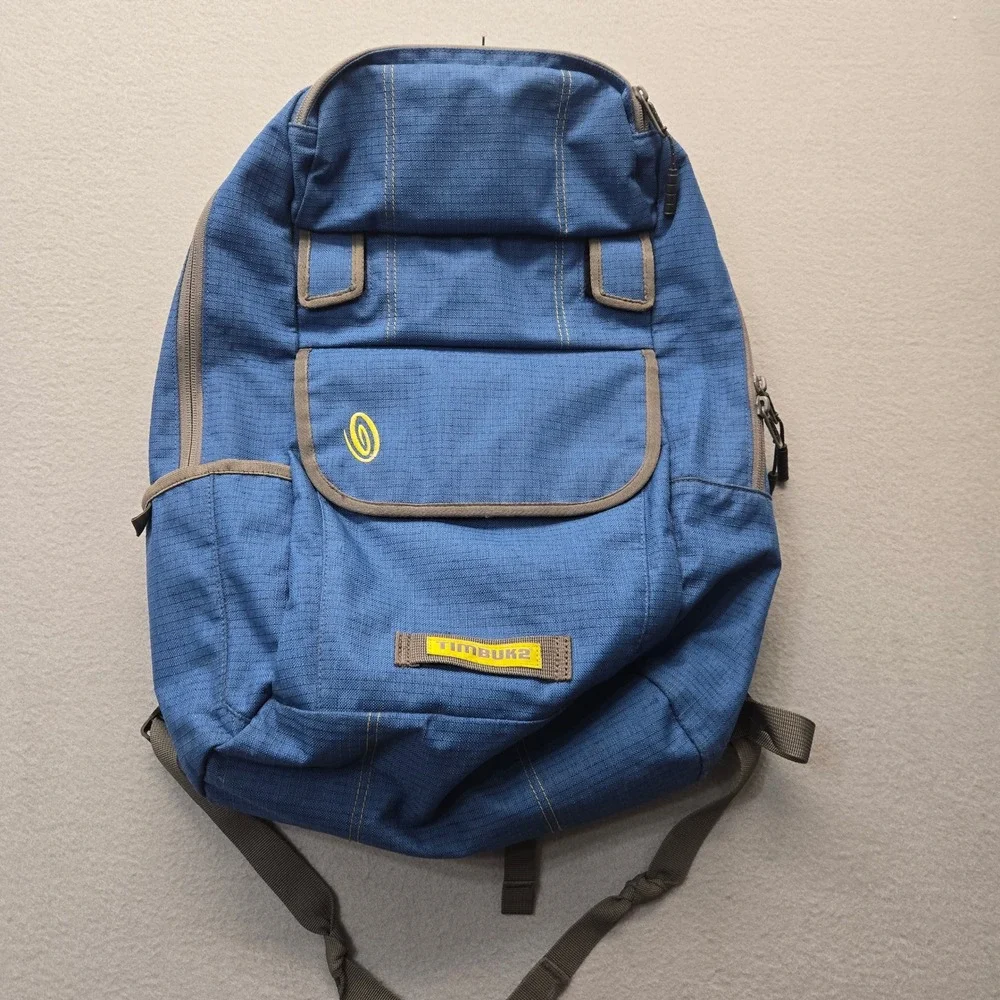 Timbuk2 Laptop Backpack Blue Ripstop Travel Commuter Bag with Bottle Opener