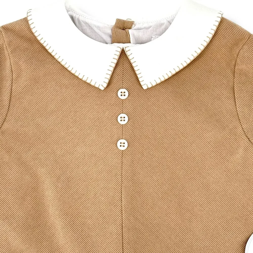 Edgehill Collection Peter Pan Collar Corduroy Jon Jon Romper Baby Boy Size 9 Mo